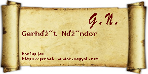 Gerhát Nándor névjegykártya