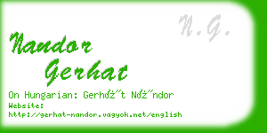 nandor gerhat business card